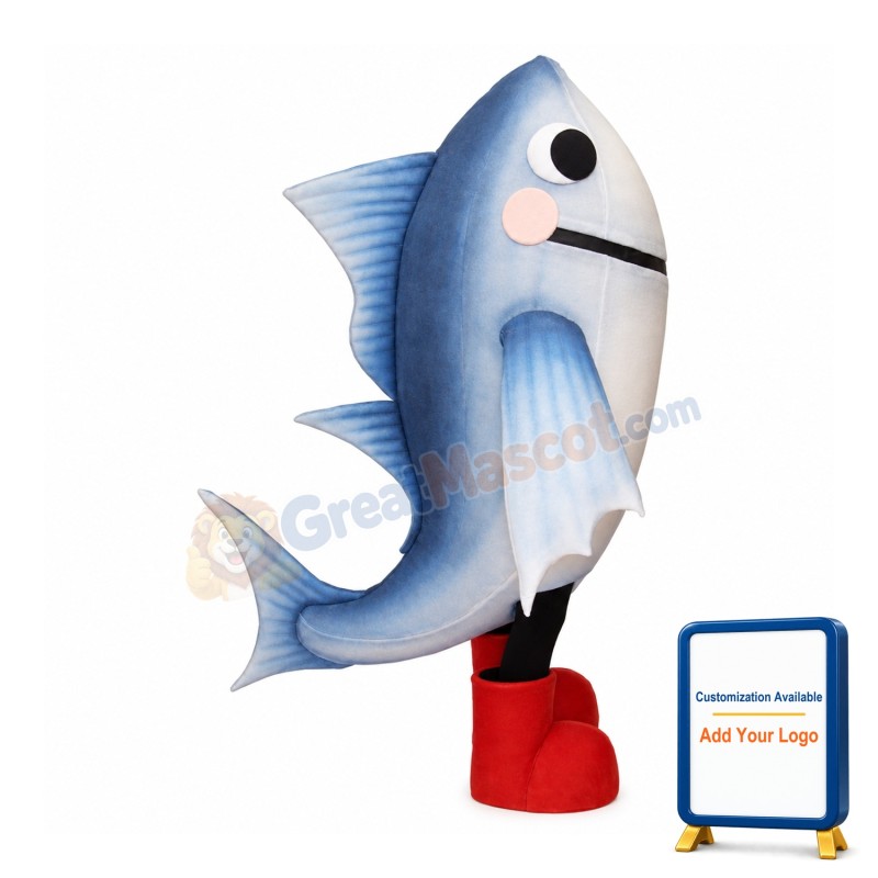 Silver Fish Mascot Costume