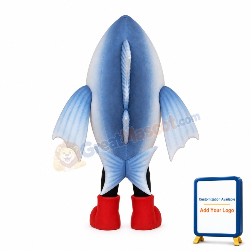 Silver Fish Mascot Costume