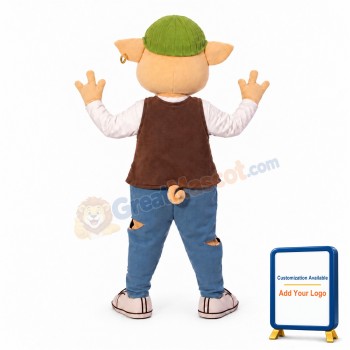 Handsome Pig Mascot Costume