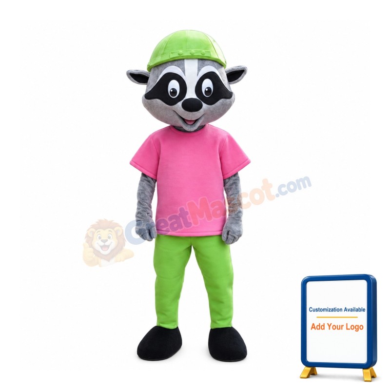 Cute School Raccoon Mascot Costume