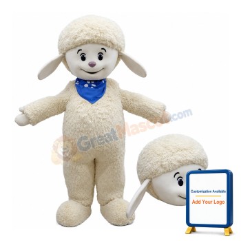 Smiling Sheep Mascot Costume