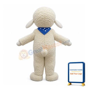 Smiling Sheep Mascot Costume