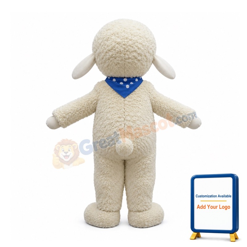 Smiling Sheep Mascot Costume