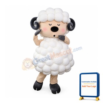 Funny White Sheep Mascot Costume
