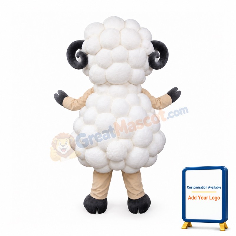 Funny White Sheep Mascot Costume