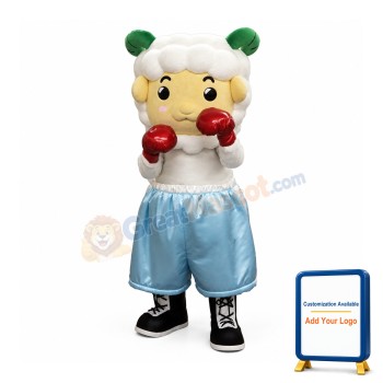 Boxer Sheep Mascot Costume