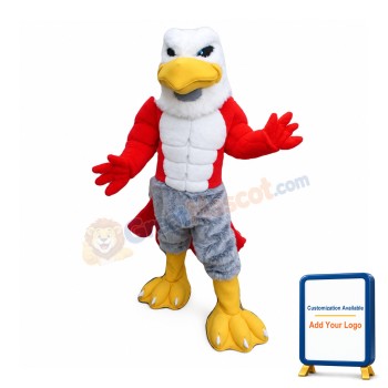 Friendly Power Hawk Mascot Costume