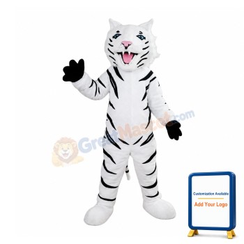 Fierce White Tiger Mascot Costume