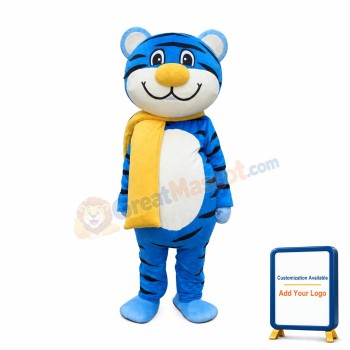 Blue Tiger Mascot Costume