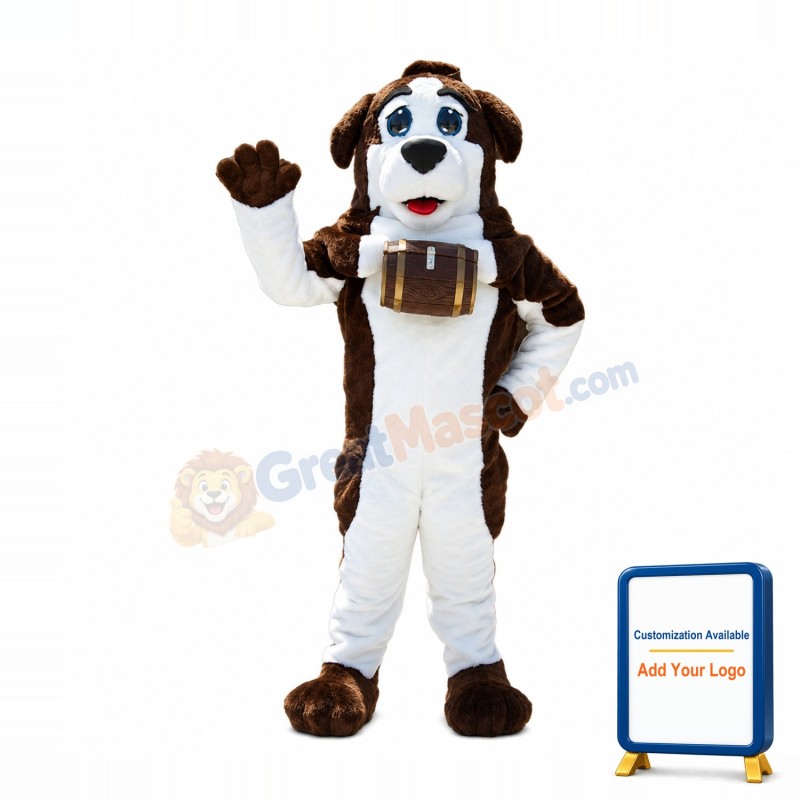 Friendly Saint Bernard Dog Mascot Costume