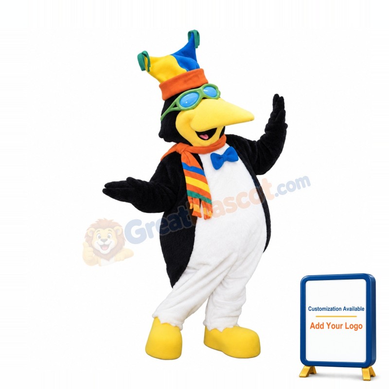 Friendly Christmas Penguin Mascot Costume