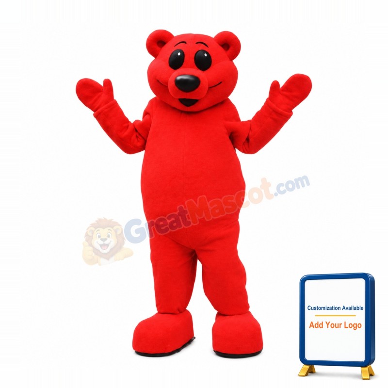 Red Lightweight Bear Mascot Costume