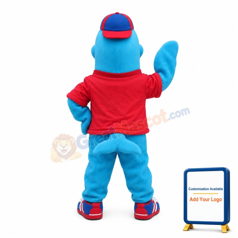 Happy Lightweight Dolphin Mascot Costume