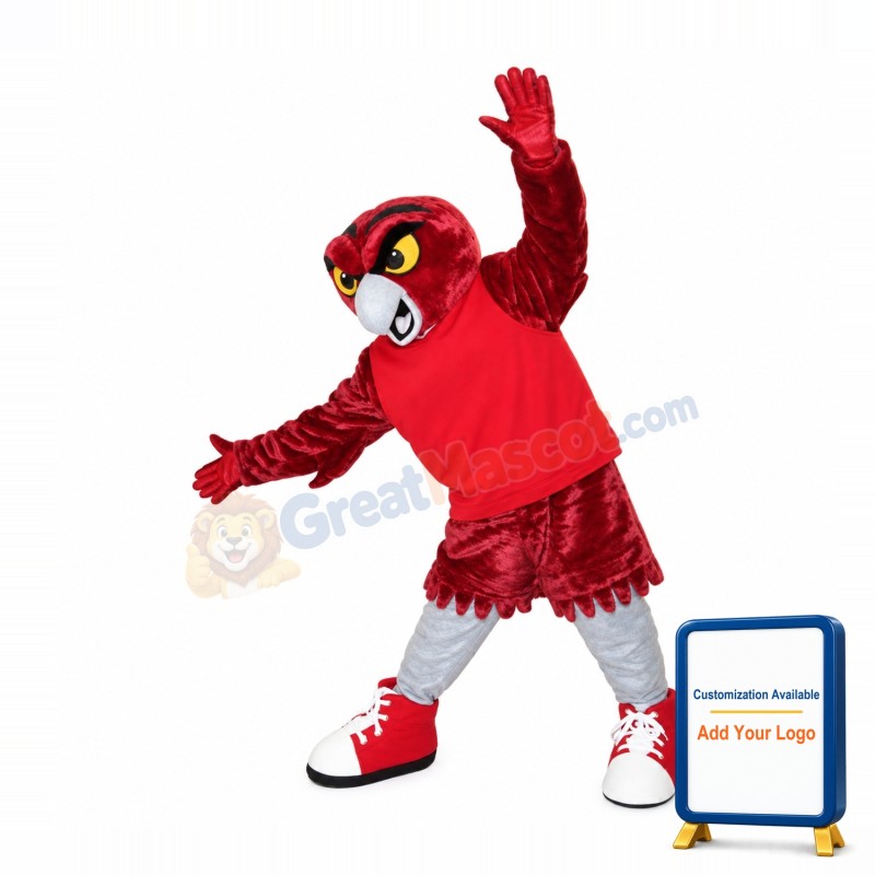 College Red Owl Mascot Costume