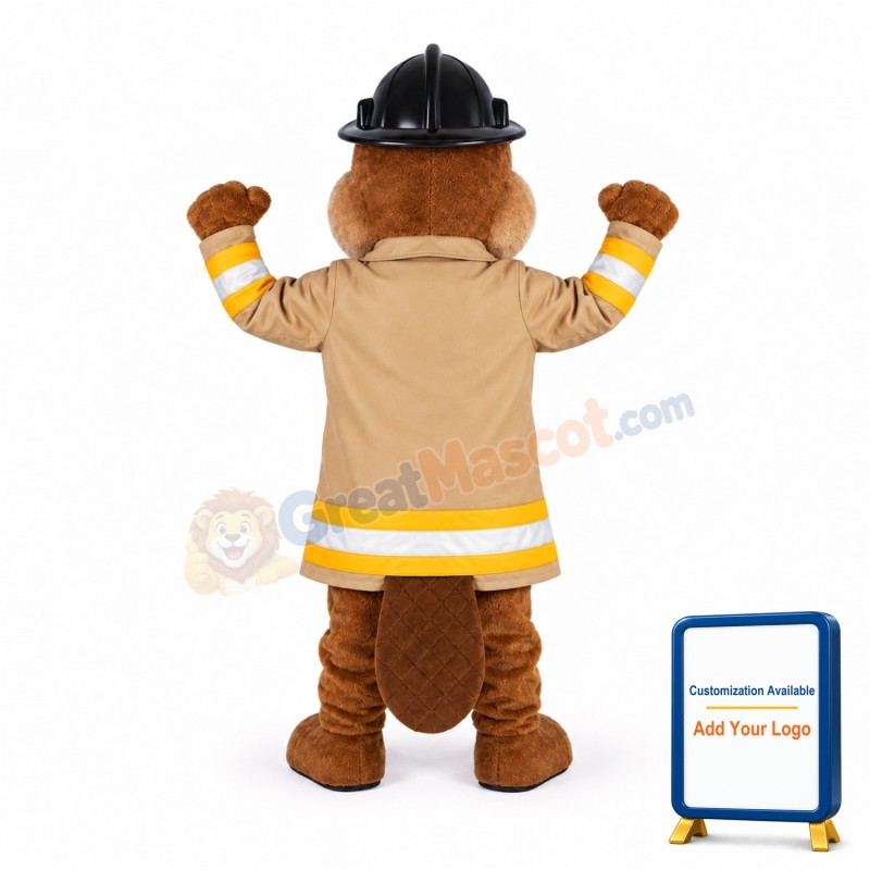 Fire Protection Beaver Mascot Costume