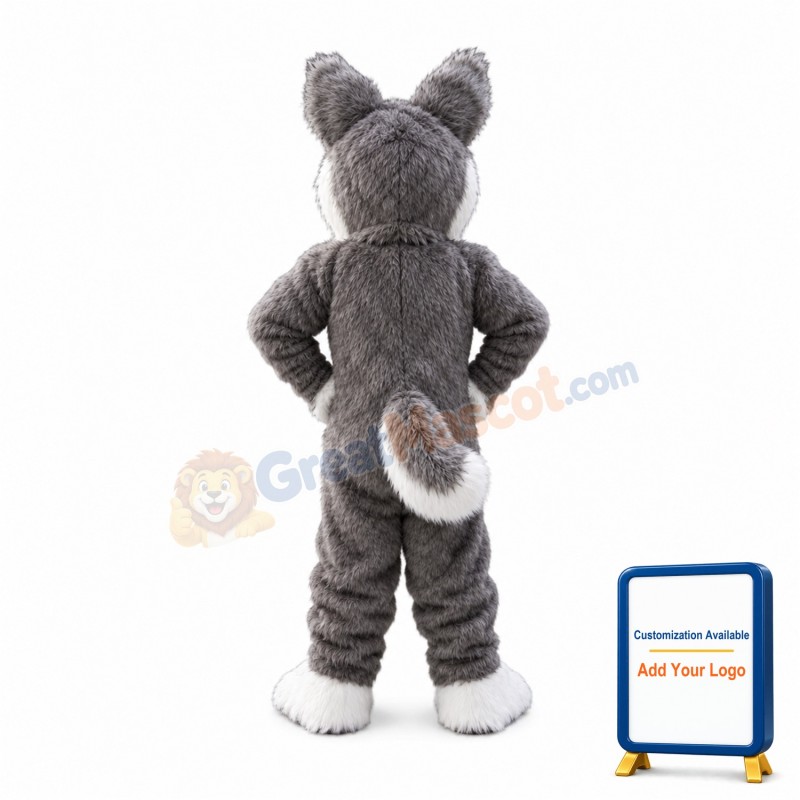 Gray Husky Dog Mascot Costume