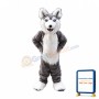 Gray Husky Dog Mascot Costume