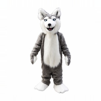 Gray Husky Dog Mascot Costume