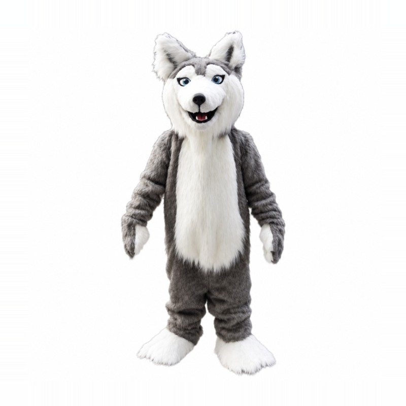 Gray Husky Dog Mascot Costume