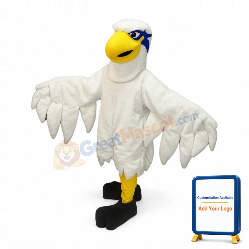 White Lightweight Hawk Mascot Costume
