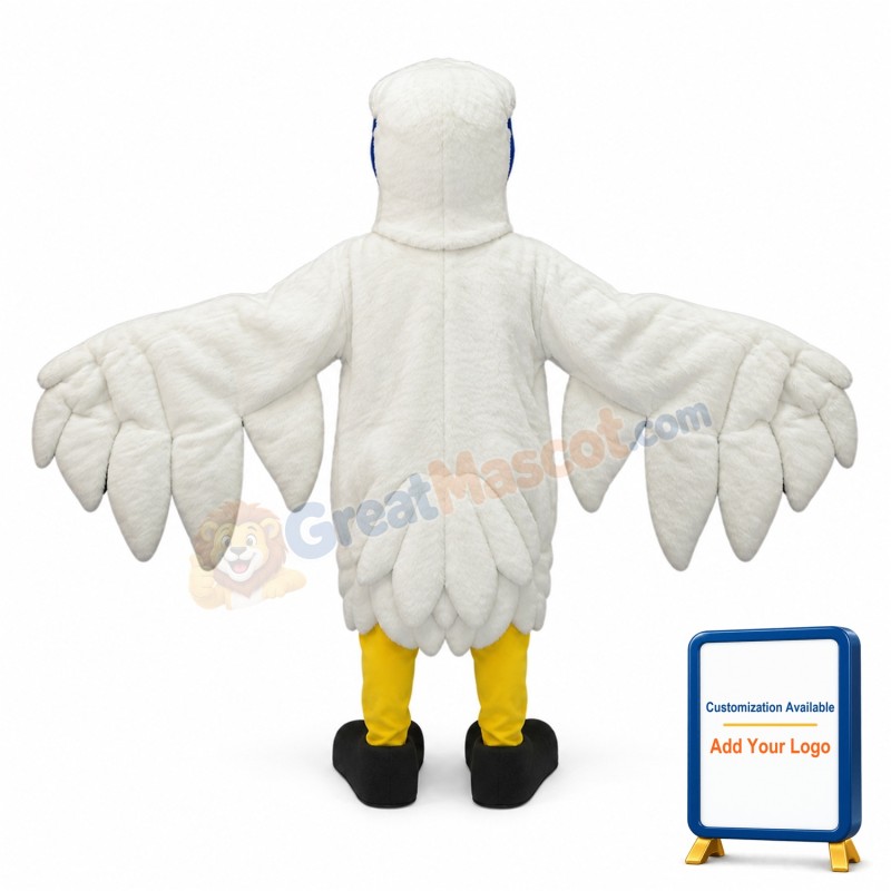 White Lightweight Hawk Mascot Costume