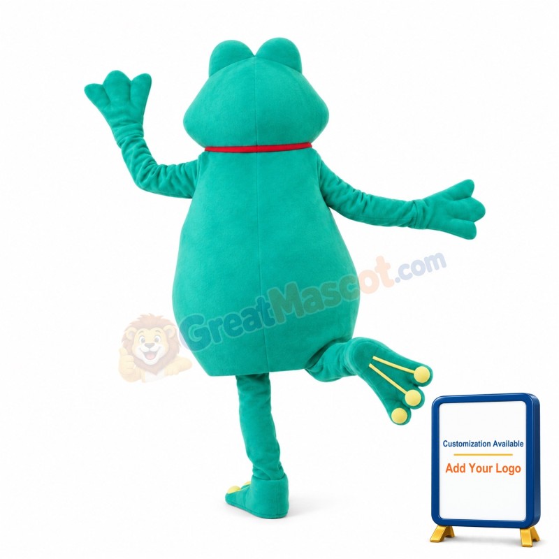 Happy Green Frog Mascot Costume