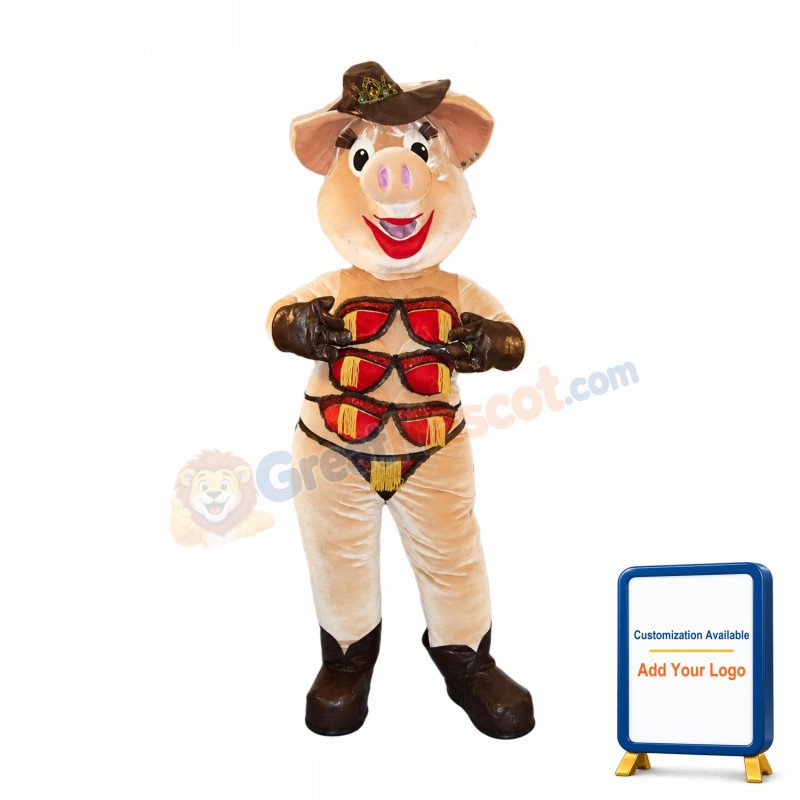 Stripper Pig Mascot Costume