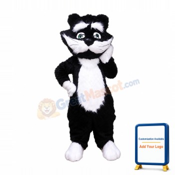White & Black Animal Cat Mascot Costume