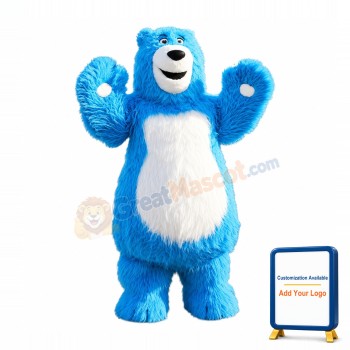 Blue Bear Mascot Costume