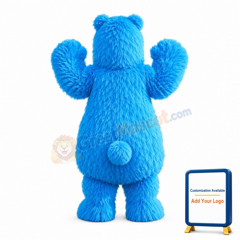 Blue Bear Mascot Costume
