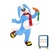Cute Blue Rabbit Mascot Costume