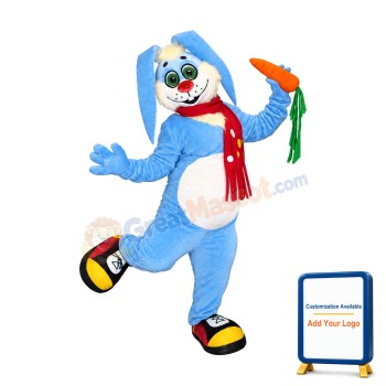 Cute Blue Rabbit Mascot Costume