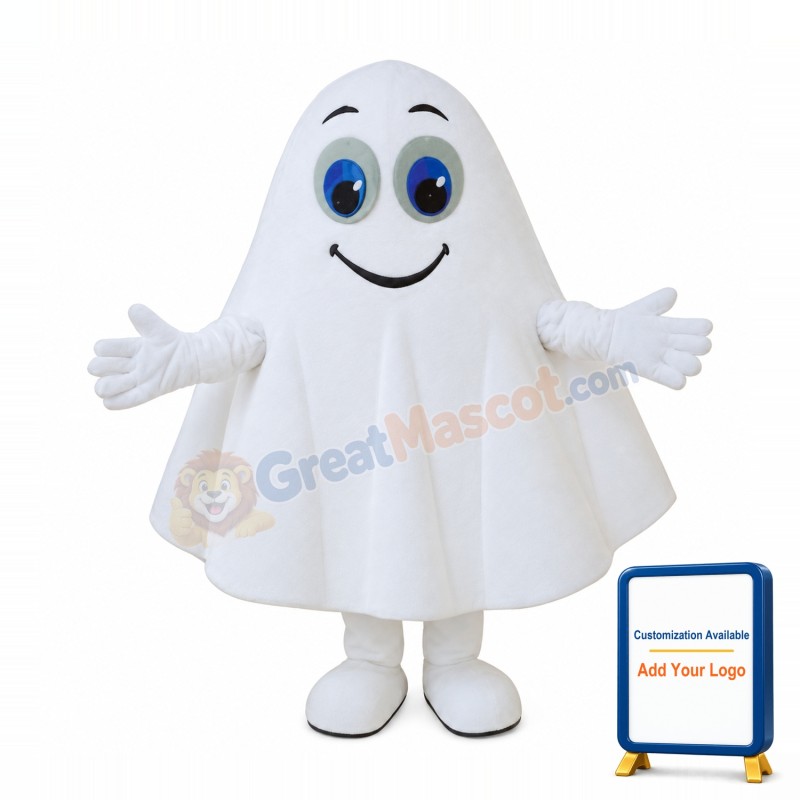 White Ghost Mascot Costume