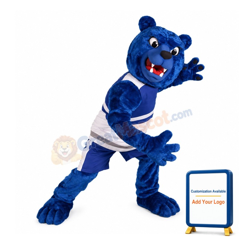 Fierce Blue Bear Mascot Costume
