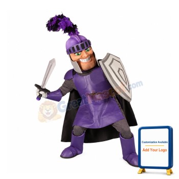 Purple Knight Mascot Costume