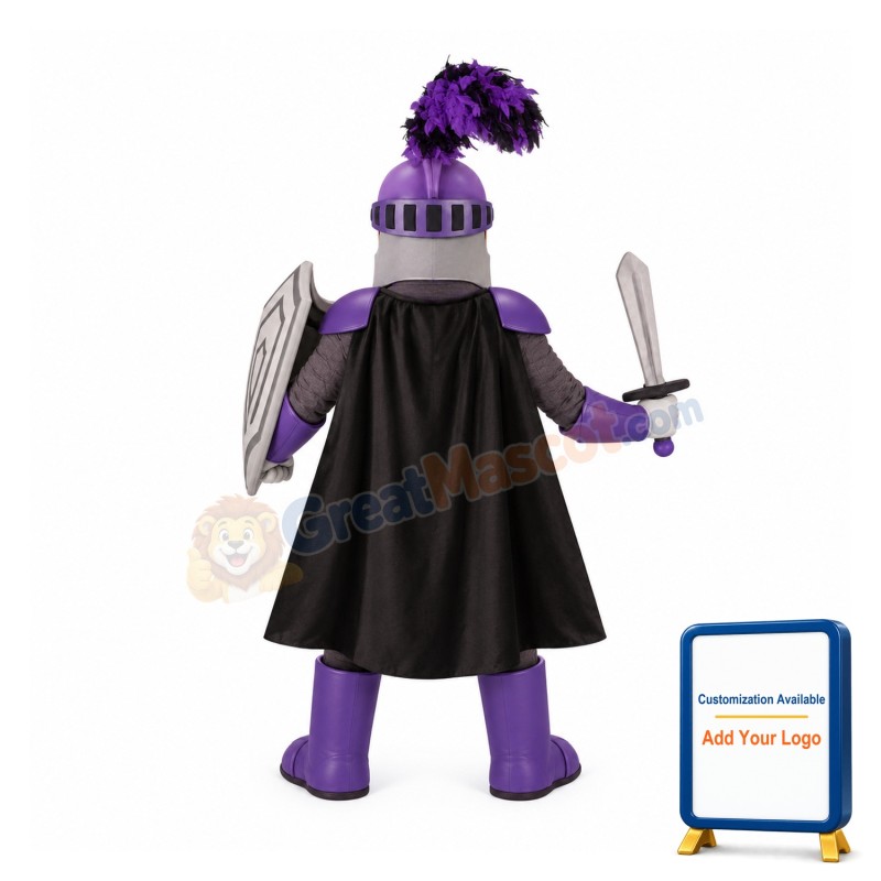 Purple Knight Mascot Costume