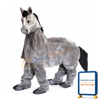 2 Person Grey Horse Mascot Costume
