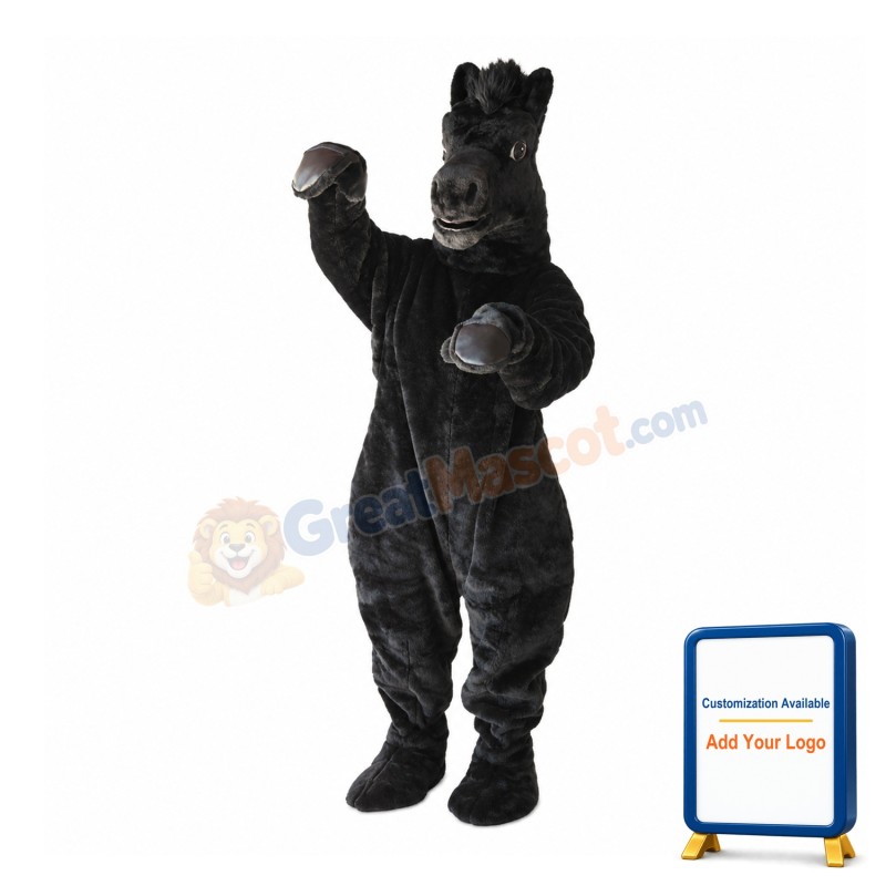 Power Black Horse Mascot Costume