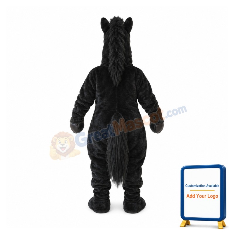 Power Black Horse Mascot Costume