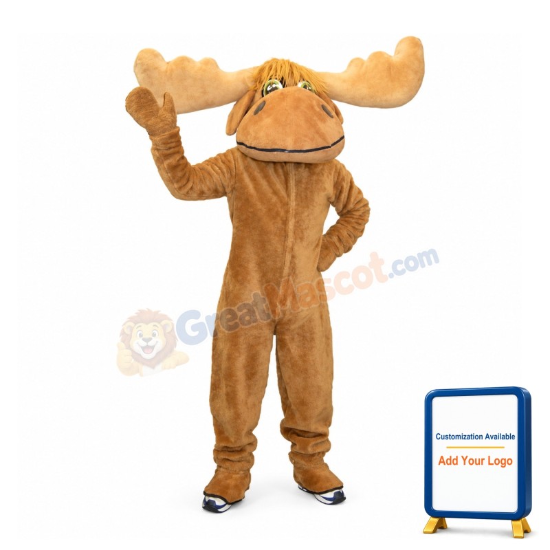 Friendly Moose Mascot Costume