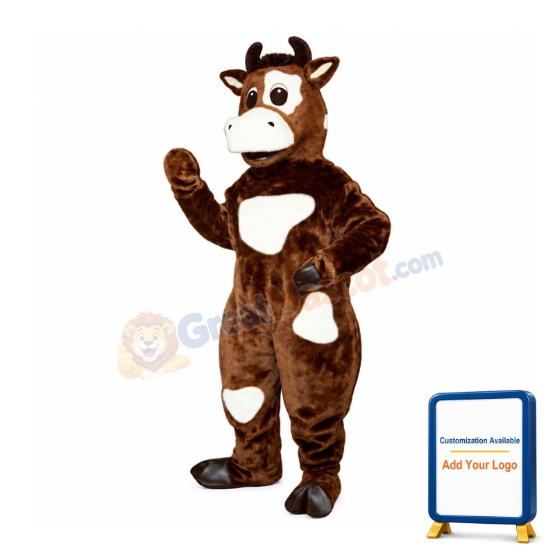 Friendly Cow Mascot Costume