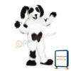 White & Black Shaggy Dog Mascot Costume