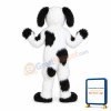 White & Black Shaggy Dog Mascot Costume