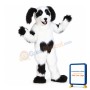 White & Black Shaggy Dog Mascot Costume