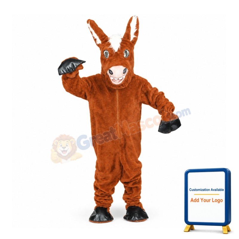 Friendly Donkey Mascot Costume
