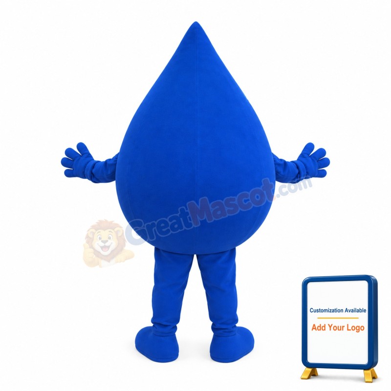 Happy Water Drop Mascot Costume