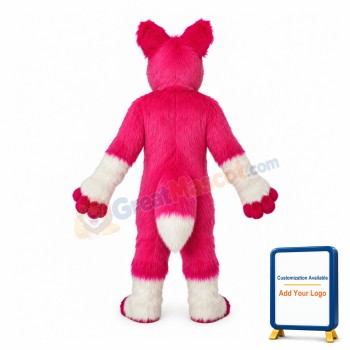 Pink Husky Dog Mascot Costume
