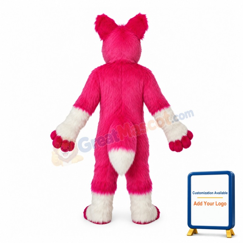 Pink Husky Dog Mascot Costume