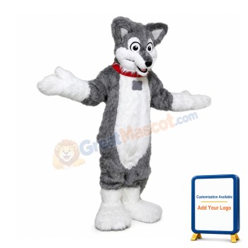 Grey Lightweight Husky Dog Mascot Costume
