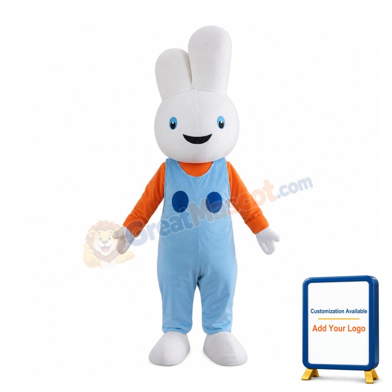 Smiling Rabbit Bunny Mascot Costume